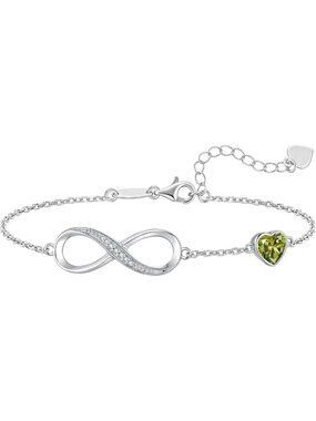 925 Sterling Silver Infinity Birthstone Bracelet - Elegant Jewelry Gift for Her